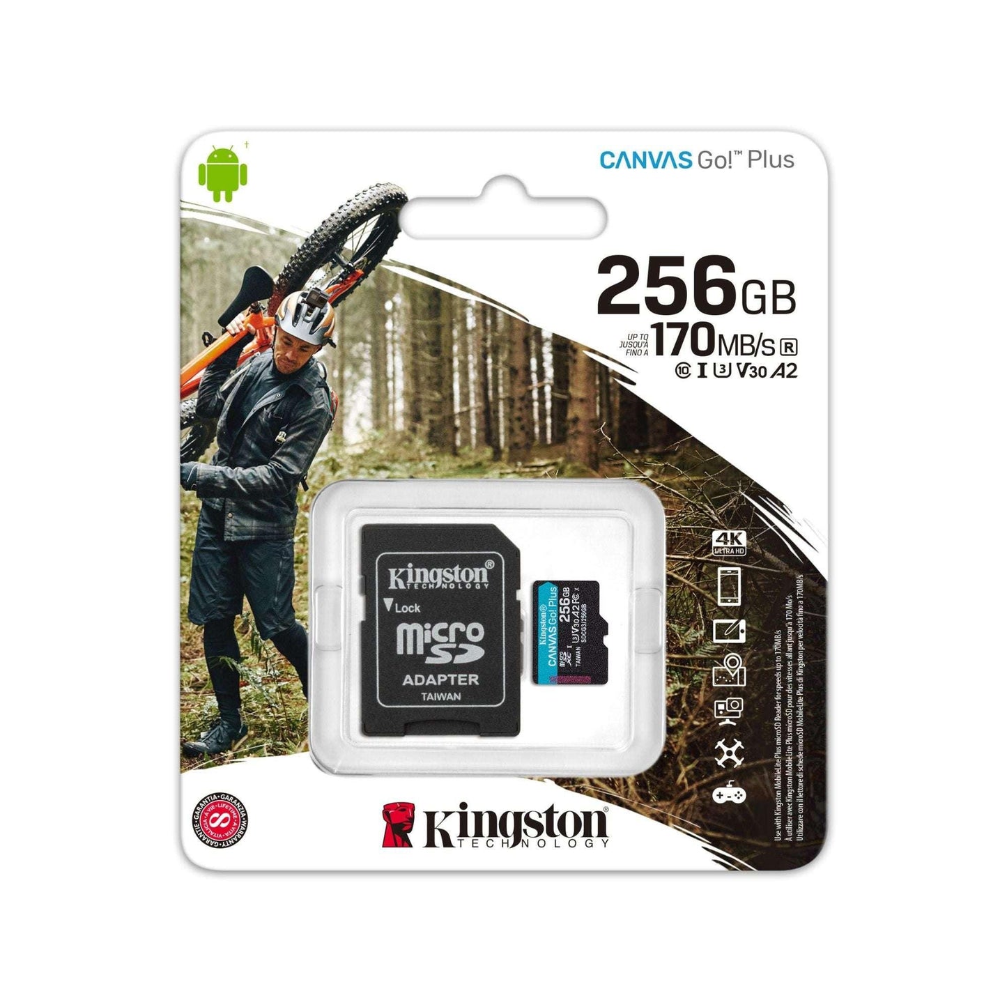 Micro Sd 256gb Kingston - 170mb/s - Disco Solido