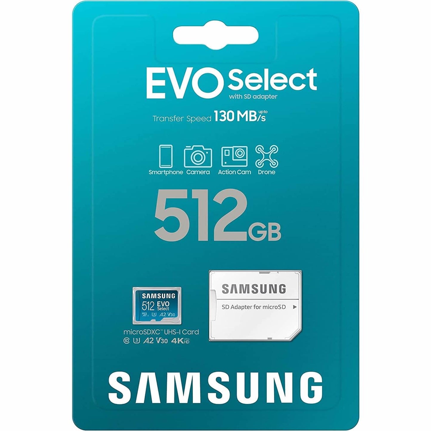 Micro SD 512GB Samsung Evo Select 4k - Disco Solido
