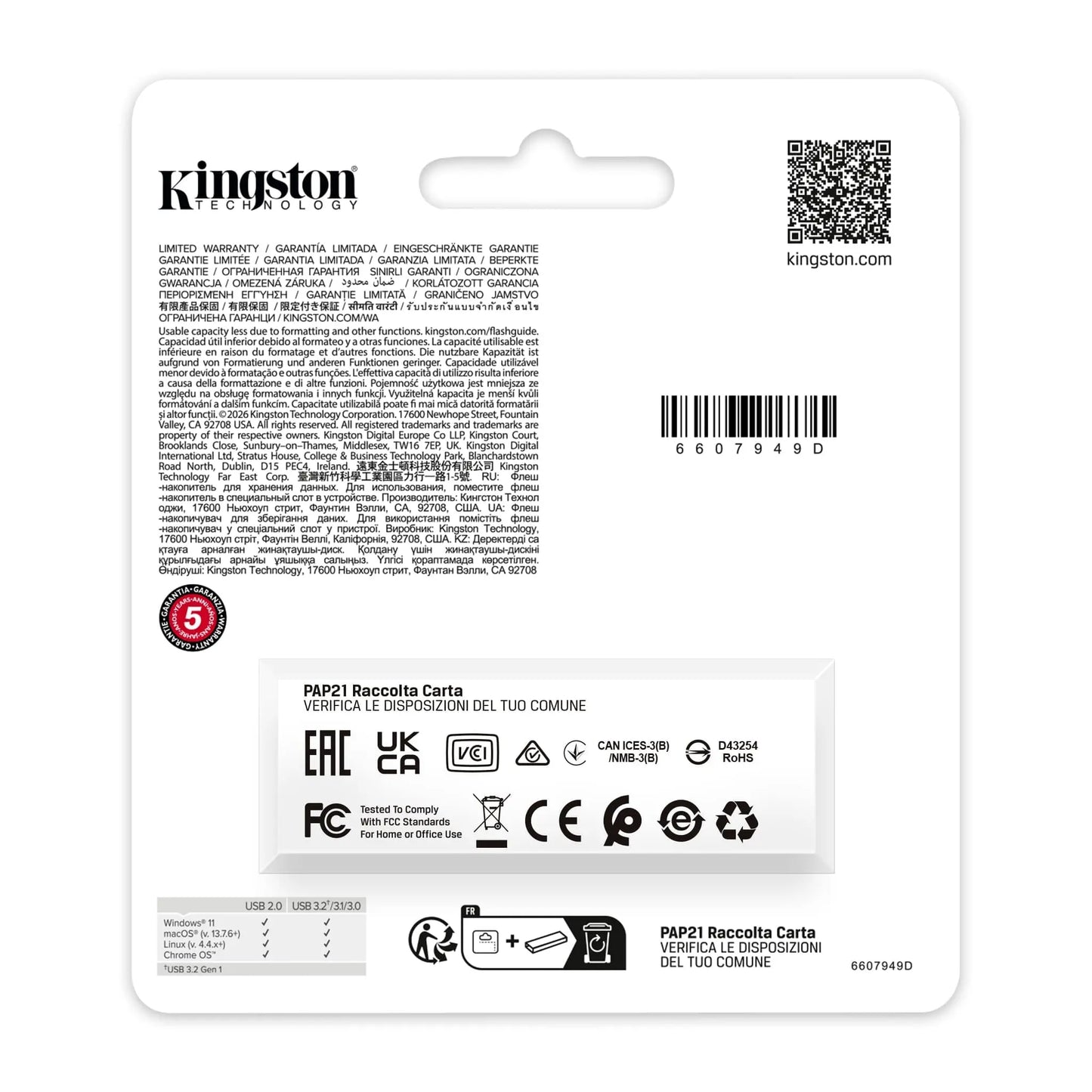 Memoria USB Kingston 64 gb
