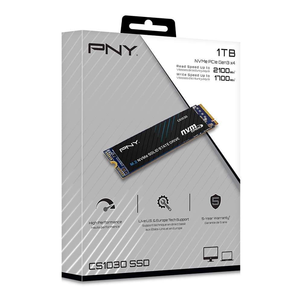 Disco solido Interno PNY M.2 NVMe PCIe de 1TB Gen3x4 - DISCO DURO Y MEMORIAS 
