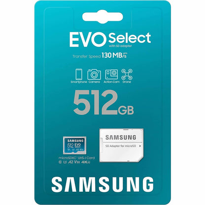 Micro SD 512GB Samsung Evo Select 4k - Disco Solido