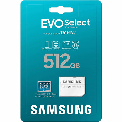 Micro SD 512GB Samsung Evo Select 4k