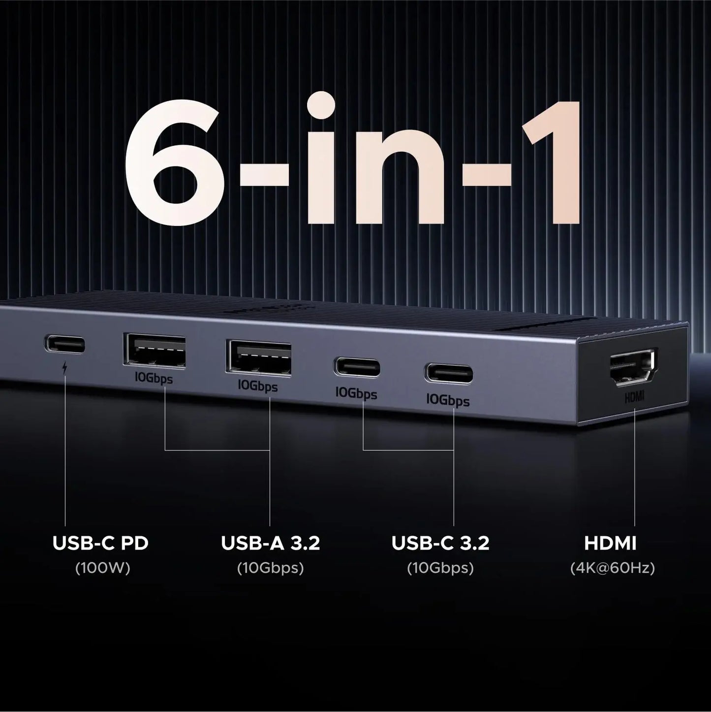 Hub UGREEN 6 en 1