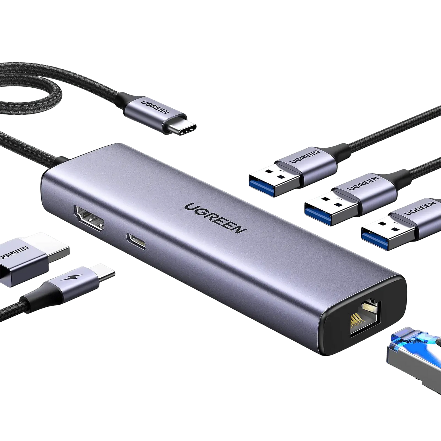 Hub UGREEN 6 en 1 - Rj45