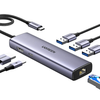 Hub UGREEN 6 en 1 - Rj45