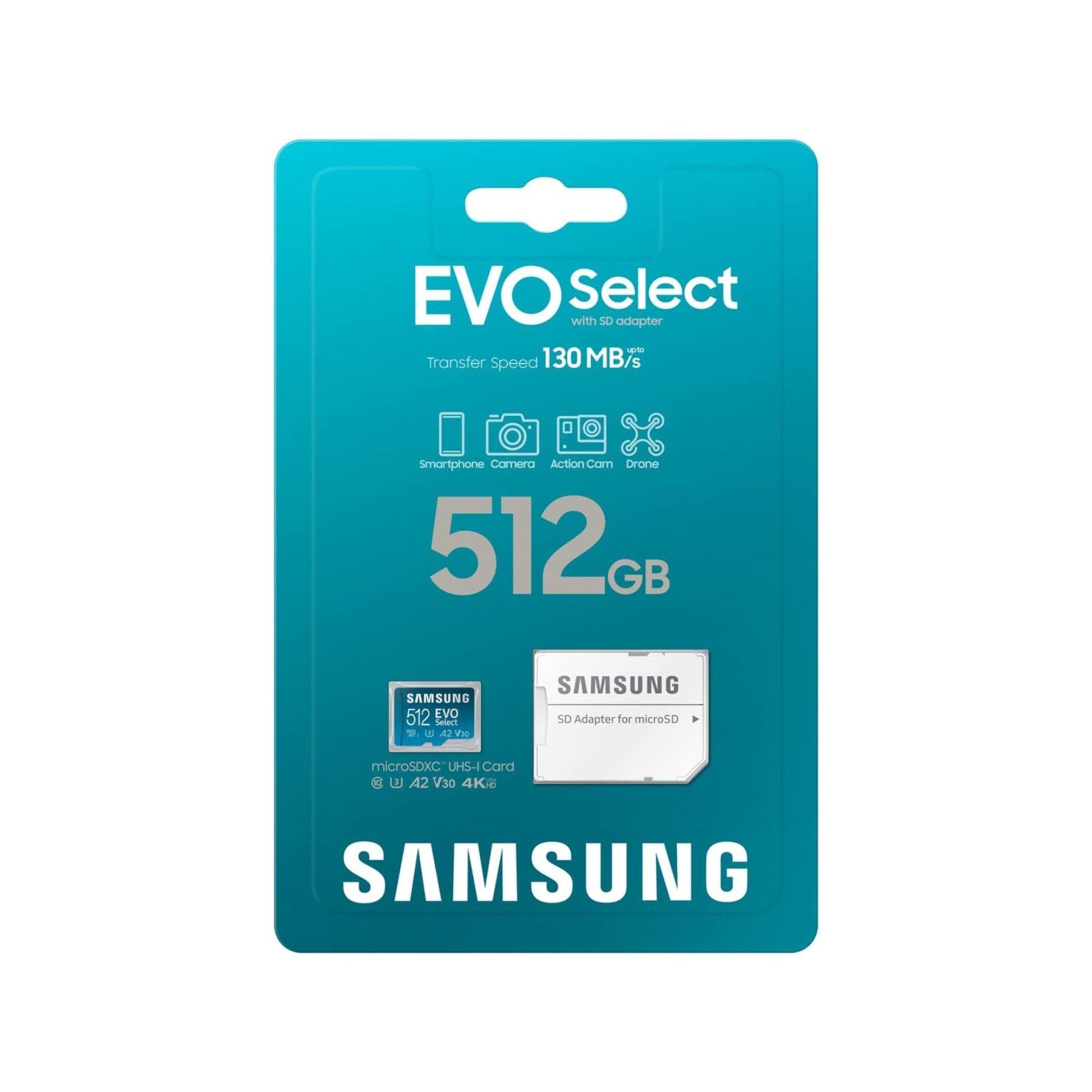 Micro SD 512GB Samsung Evo Select 4k - Disco Solido